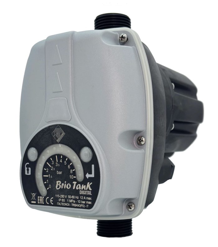 Pressostato BRIOTANK DIGITAL Cablaggio 3x1 mmq H05 R-NF con spina e spezzone