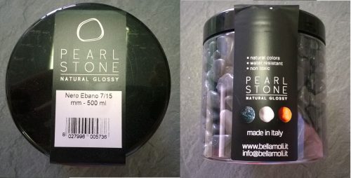 Pietre decorative-granulati in Barattolo da 500g colore NERO EBANO spessore 7/15mm