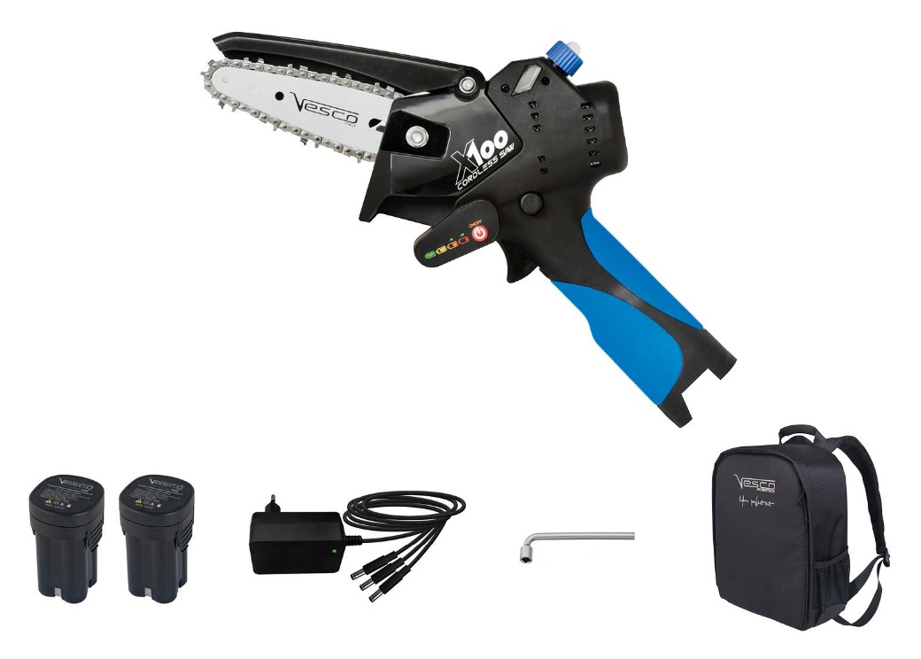 Motosega professionale robotizzata VESCO X100.1 cordless 14,4V con doppia unita di potenza LitePro 38